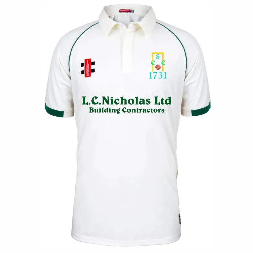 Slindon Cricket Club Short Sleeve Match Shirt (Age 9 - 10, Name and Number)