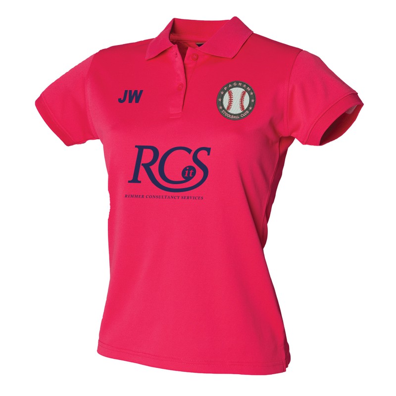 [WOO/2894] Pagham Stoolball Pink Polo (XS, Initials)