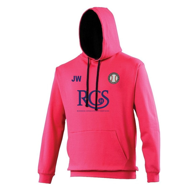 [WOO/2895] Pagham Stoolball Pink/Navy Hoodie (XS, Initials)
