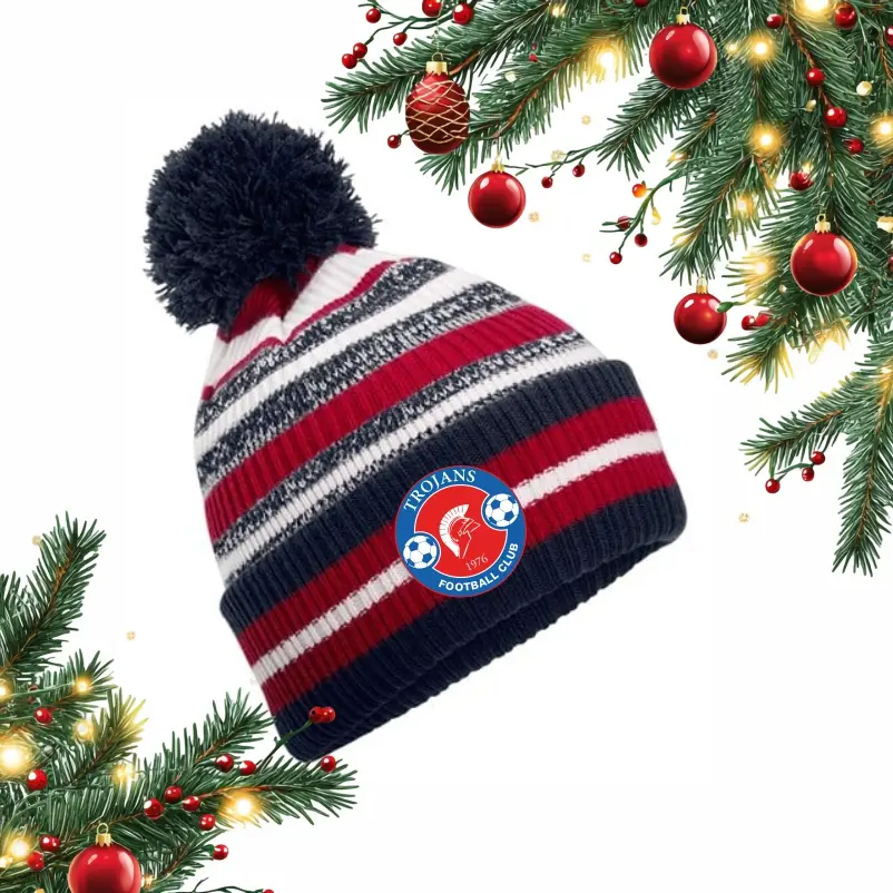 Barnham Trojans Striped Bobble Hat
